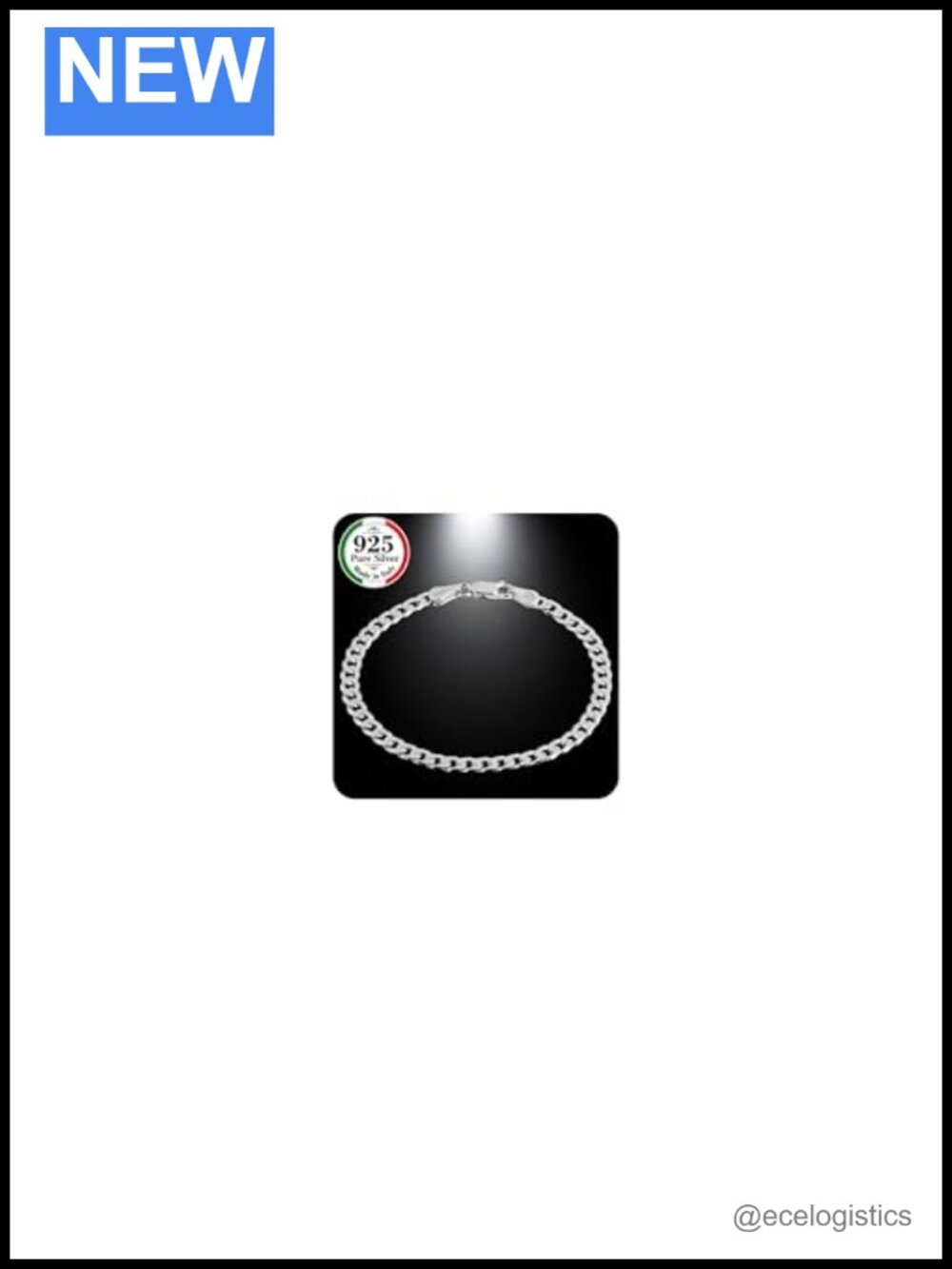 Sterling Silver Cuban Link Bracelet Diamond-Cut Lobster Clasp